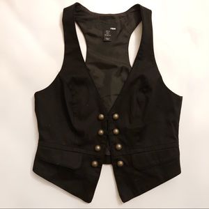 H&M Black Womens Dress Suit Vest sz 4
